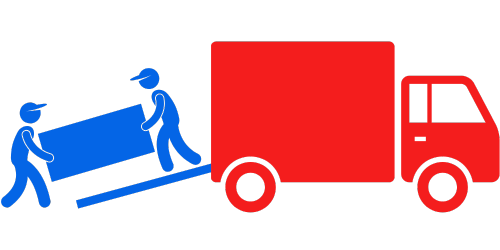 Two Junk Removal Specialists Loading a Box Onto a Truck