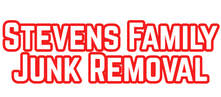 Red and bold text reading "Stevens Family Junk Removal."
